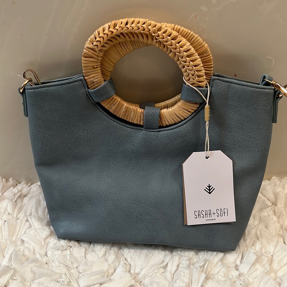 Sasha + Sofi Blur Raffia Handle Bag